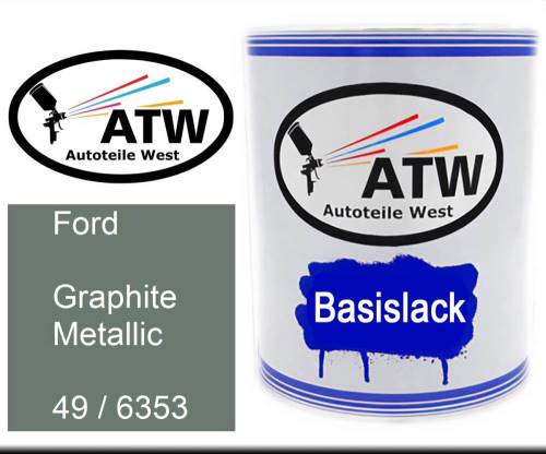 Ford, Graphite Metallic, 49 / 6353: 1L Lackdose, von ATW Autoteile West.